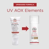 EltaMD UV AOX Elements upgraded formula: old SPF 44 tube to new SPF 50 bottle