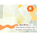 White flowers, shea butter ingredient graphic