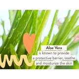 Aloe vera leaves with aloe vera ingredient benefit text
