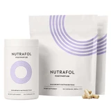 Nutrafol Postpartum bottle with refill pouches and capsules