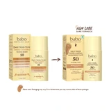 Old and new Babo Daily Sheer Fluid packaging, new look same formula