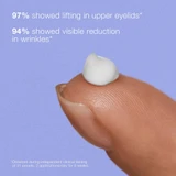 Fingertip with Dermalogica Phyto Nature eye cream and clinical results text