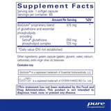 Supplement facts panel for the 60 softgel size