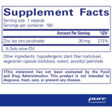 Zinc 30 supplement facts, 180 servings