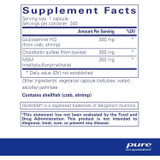 Glucosamine Chondroitin with MSM supplement facts panel, 240 capsule size