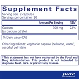 Calcium (Citrate) supplement facts panel