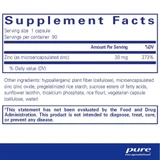 UltraZin supplement facts panel, 30 mg zinc per capsule