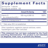 Pure Encapsulations Vitamin D3 & K2 - 120 Capsules PURE25223 BeautifiedYou.com