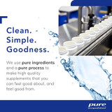 Bottles on a production line, Clean. Simple. Goodness. graphic