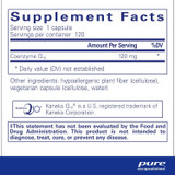 Supplement facts for the 120 capsule bottle