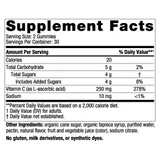 Vitamin C Gummies supplement facts, 2 gummy serving, 30 servings, 250 mg vitamin C