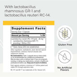 Pro-Flora Women's Probiotic supplement facts with gluten-free icon
