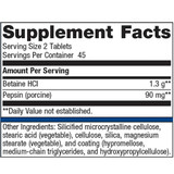 SpectraZyme Metagest supplement facts, 45 servings