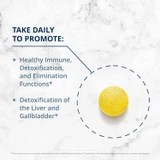 Yellow tablet with take daily text and listed functions