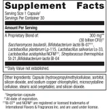 UltraFlora Spectrum supplement facts, 30 servings