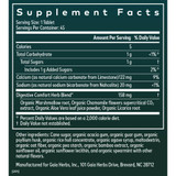 Reflux Relief supplement facts with calcium and digestive comfort blend