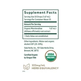 Marshmallow Root supplement facts, 50 drop serving, USDA Organic seal