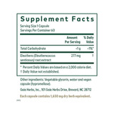 Eleuthero supplement facts, 277 mg root extract per capsule, 60 servings