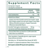 EpiVital supplement facts, 400 mg herbal extract blend with gotu kola and AstraGin, 90 servings