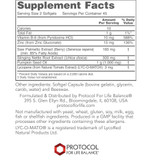 Ortho Prostate supplement facts, 2 softgel serving with saw palmetto, stinging nettle and lycopene