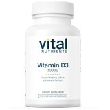 Vital Nutrients Vitamin D3 5000 IU 180 vegetarian capsule bottle