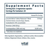 Phyto-Curcumin Plus supplement facts panel, 3 capsule serving
