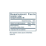 Vital Nutrients Vitamin E supplement facts panel