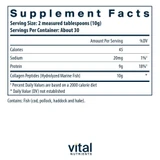 Supplement facts for Marine Collagen
