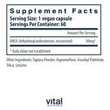 DHEA 50 mg supplement facts panel