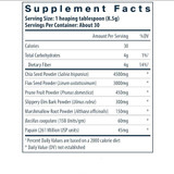 Whole Fiber Fusion supplement facts, 1 heaping tablespoon serving