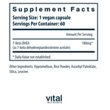7-Keto DHEA Supplement Facts 100 mg per capsule panel
