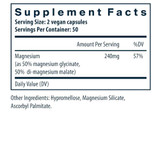Vital Nutrients Magnesium supplement facts with 240 mg magnesium