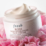 Fresh Rose Deep Hydration Face Cream jar with rose petals