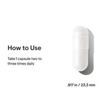 Thorne Acetyl-L-Carnitine capsule with how to use directions and capsule size