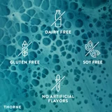Thorne dairy-free, gluten-free, soy-free and no artificial flavors graphic