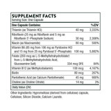 Thorne B-Complex #6 supplement facts panel