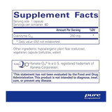 Pure Encapsulations CoQ10 supplement facts panel