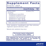 Pure Encapsulations Probiotic-5 supplement facts panel with probiotic blend