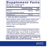 Q-Gel 100 supplement facts, 100 mg Coenzyme Q10 and 100 mg vitamin E per softgel, 60 servings