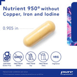 Nutrient 950 capsule with size marker and free-from icons