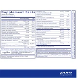 PureResponse Multivitamin supplement facts panel