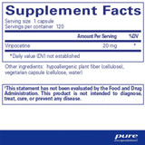 Pure Encapsulations Vinpocetine 20mg - 120 Capsules PURE08141 BeautifiedYou.com