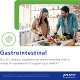 Couple cooking in a kitchen, Pure Encapsulations gastrointestinal graphic