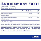 Calcium Magnesium supplement facts panel