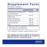 A.I. Enzymes supplement facts panel, 2 capsule serving