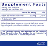 Niacitol supplement facts, 500 mg niacin as inositol nicotinate per capsule, 120 servings