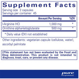 Growth Hormone Support supplement facts panel