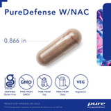 PureDefense capsule with size marker and free-from icons