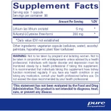 Supplement facts and warning panel for Lithium, 90 servings