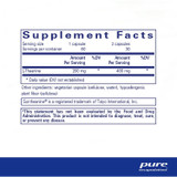Supplement facts for L-Theanine, 60 capsule size